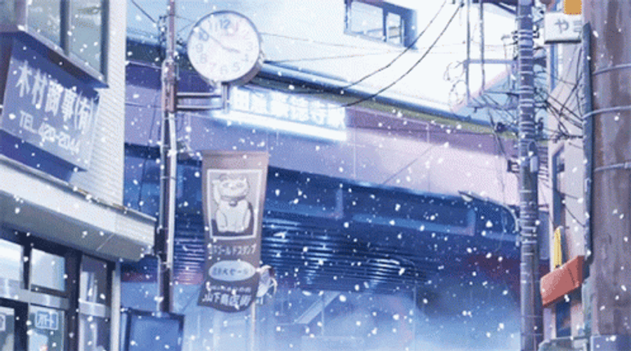 anime snow background