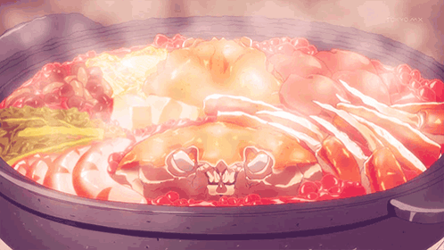 Anime Cooking Boiling Red Ramen GIF