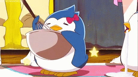 Anime Cooking Cute Blue Penguin GIF