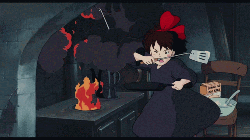 Anime Cooking Cute Kiki In Red Headband GIF
