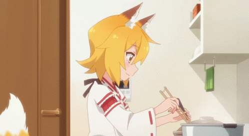 Anime Cooking Helpful Fox Senko San GIF