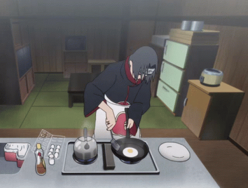 Anime Cooking Itachi Uchiha Fail GIF