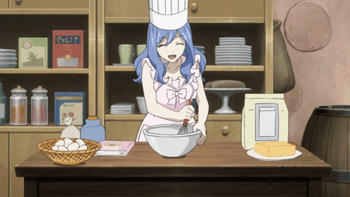 Anime Cooking Juvia Lockser Baking GIF