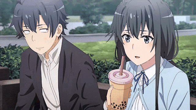 Anime Couple Hikigaya Yukino Yukinoshita GIF