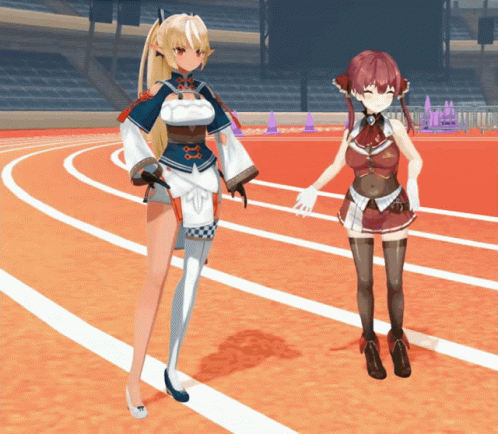 Anime Couple Holding Hands on Track