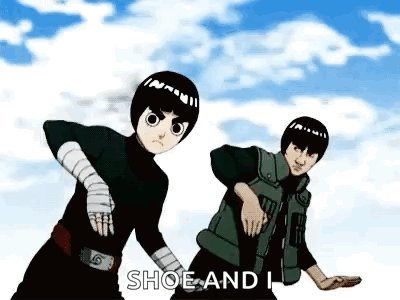Anime Couple Standing Before Cloudy Sky