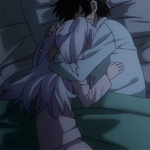 Anime Couple Tight Hug GIF