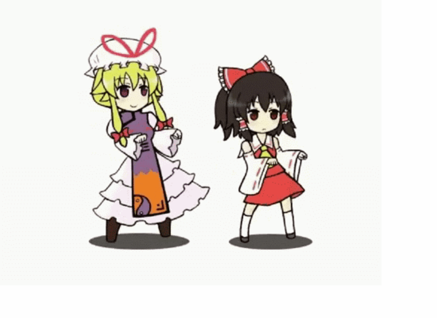 Anime Dancing Yukari Reimu Touhou GIF