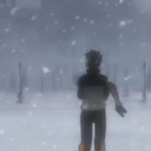 Anime Death In Winter Snow Storm GIF