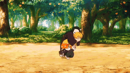 Anime Demon Slayer Nezuko Piggyback Riding Zenitsu GIF