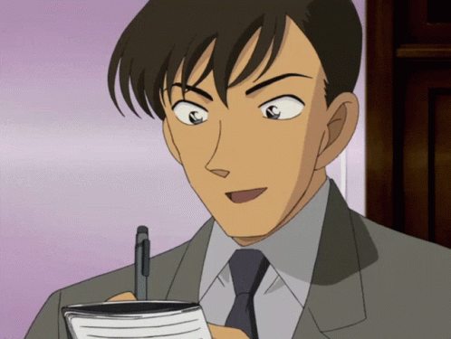 Anime Detective Conan Wataru Tukagi Taking Notes GIF