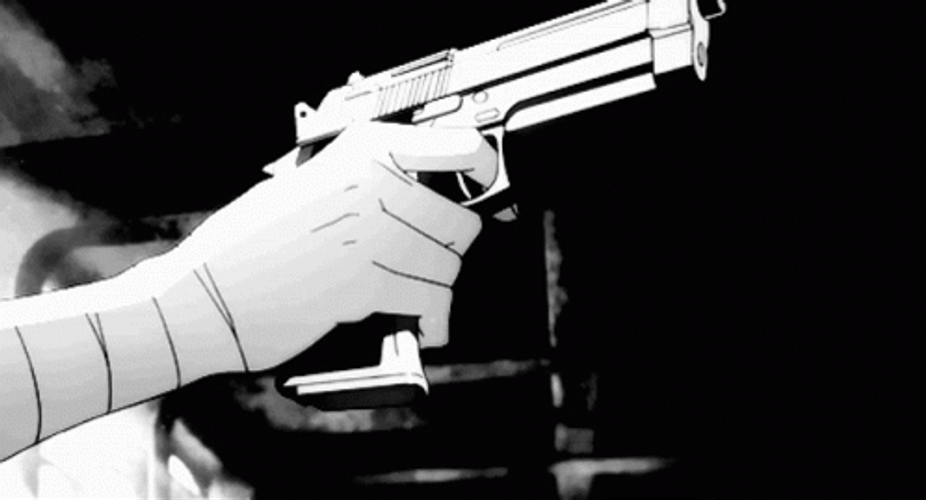 Anime Dropping Gun GIF