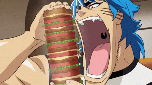 Anime Eating Burger Toriko GIF
