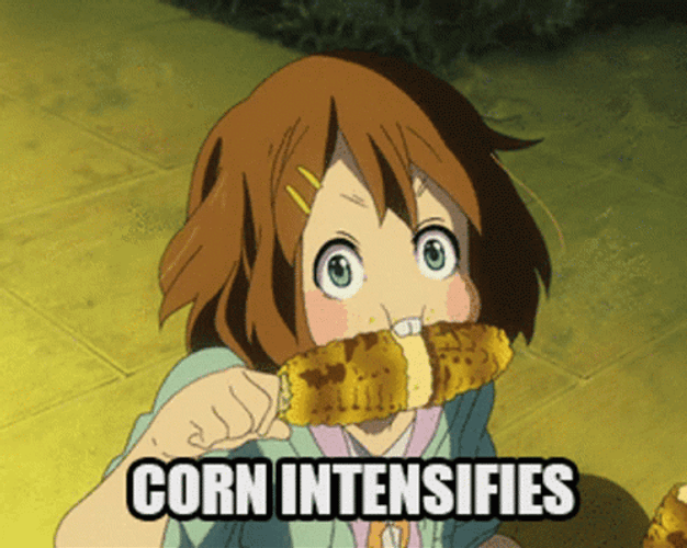 Anime Eating Corn Frantically GIF