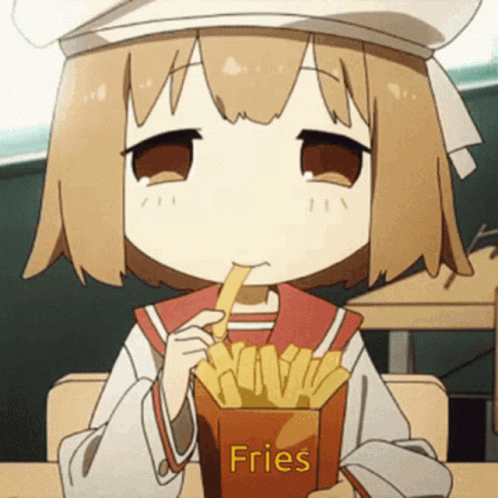 Anime Eating Fries Girls' Last Tour Shoujo Shuumatsu Ryokou GIF
