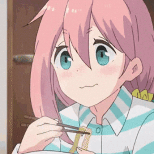 Anime Eating Laid-back Camp Nadeshiko GIF