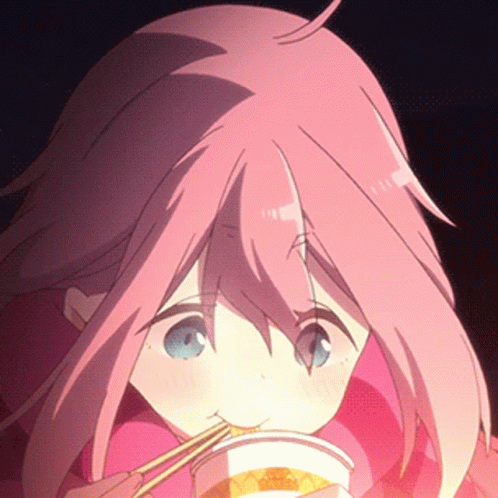 Anime Eating Nadeshiko Kagamihara Laid-back Camp GIF