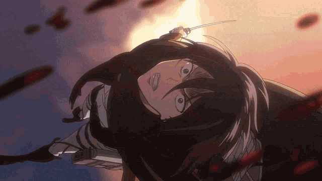 Anime Fight Mikasa Ackerman GIF