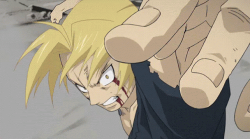 Anime Fighting Erward Elric Full Metal Alchemist GIF