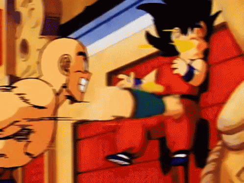 Anime Fighting Goku Versus Krillin Dragon Ball Z GIF