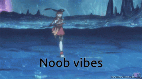 Anime Girl Noob Vibes Fights Enemy GIF