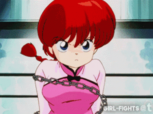 Girl Anime Fights Ranma Saotome GIF