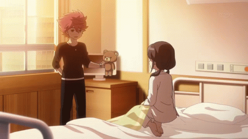 Nosaka Yuuma Giving Anime Flower Miyano Akane GIF