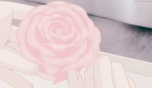 Anime Flower Pink Rose GIF