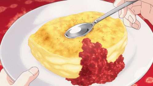 Anime Food Fluffy Omelete Bounce GIF