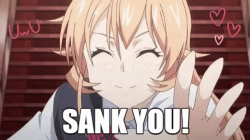 Anime Food Wars Erina Nakiri Sank You GIF