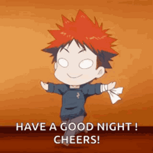 Anime Food Wars Sōma Yukihira Good Night Cheers GIF 