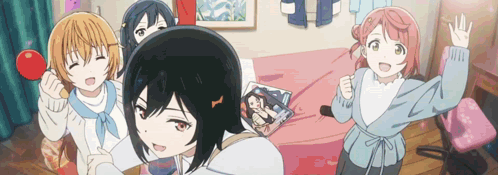 Anime Friends Cute Transitions GIF