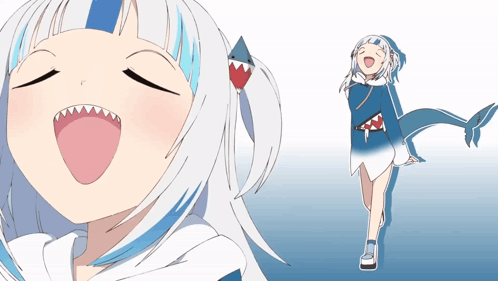 Anime Gawr Gura Blue Gradient GIF