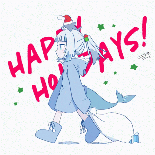 Anime Gawr Gura Merry Christmas GIF