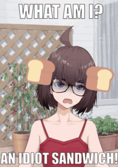 Anime Girl As An Idiot Sandwich GIF