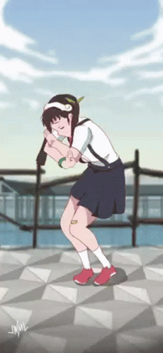 Anime Girl Dancing Mayoi Hachikuji GIF