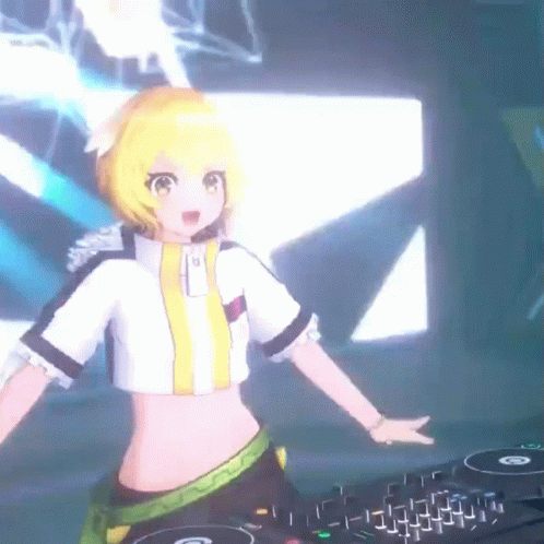 Anime Girl Denonbu Taiga Laser Disco Lights GIF