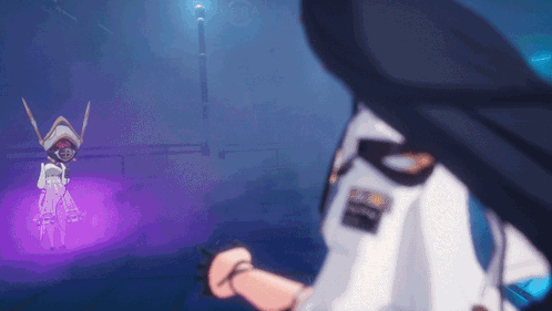Anime Girl Fighting Laser Attack GIF