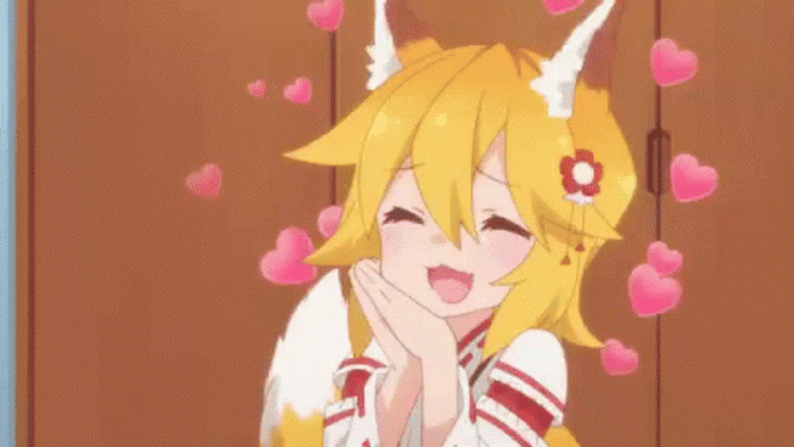 Anime Girl Happy In Love GIF