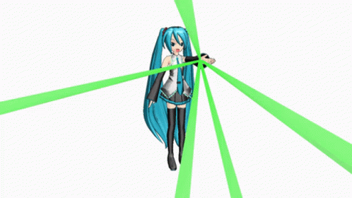 Anime Girl Hatsume Miku Green Laser Beam GIF