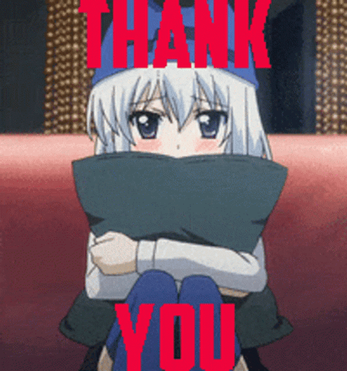 Anime Girl Hugging Pillow Thank You GIF