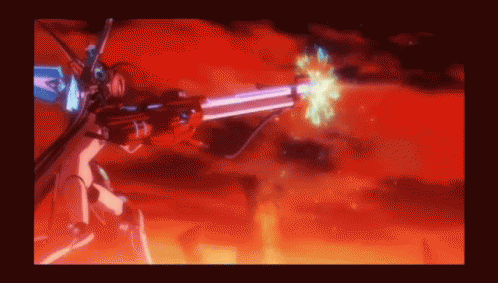 Anime Girl Incredible Laser Power Lightning Explosion GIF
