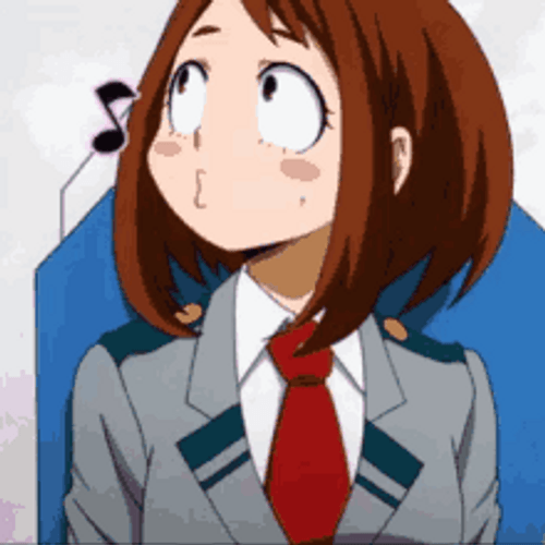 Anime Girl Music Whistle Ochaco Uraraka GIF