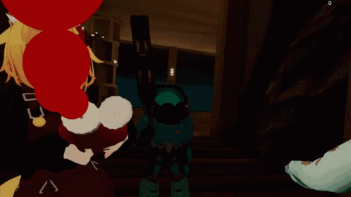 Anime Girl Red Laser Eyes Shooting Balls GIF