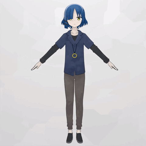 Anime Girl Rotates GIF