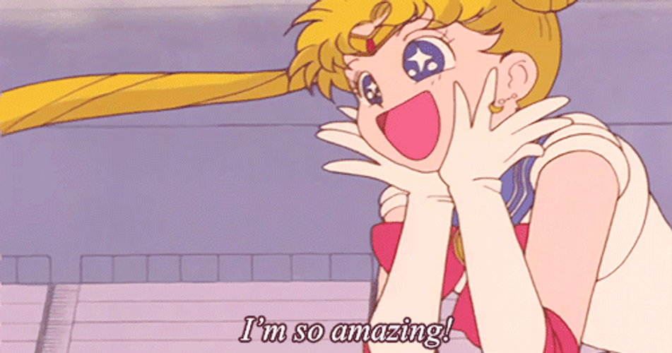 Anime Girl Sailor Moon Excitedly Screaming GIF