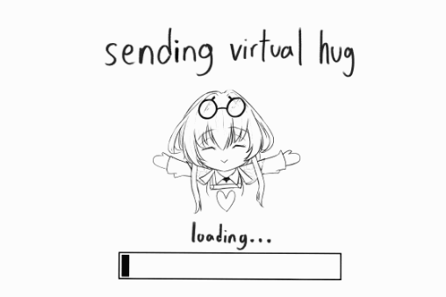 Anime Girl Sending Virtual Hug Loading GIF