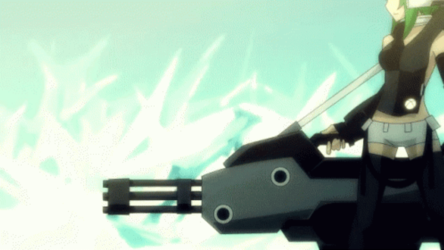 Anime Girl Shooting Machine Gun GIF