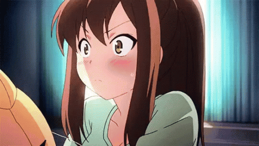 Anime Girl Shy Face GIF