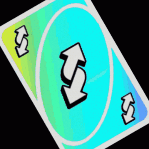 Anime Girl Slicing Uno Reverse Card GIF
